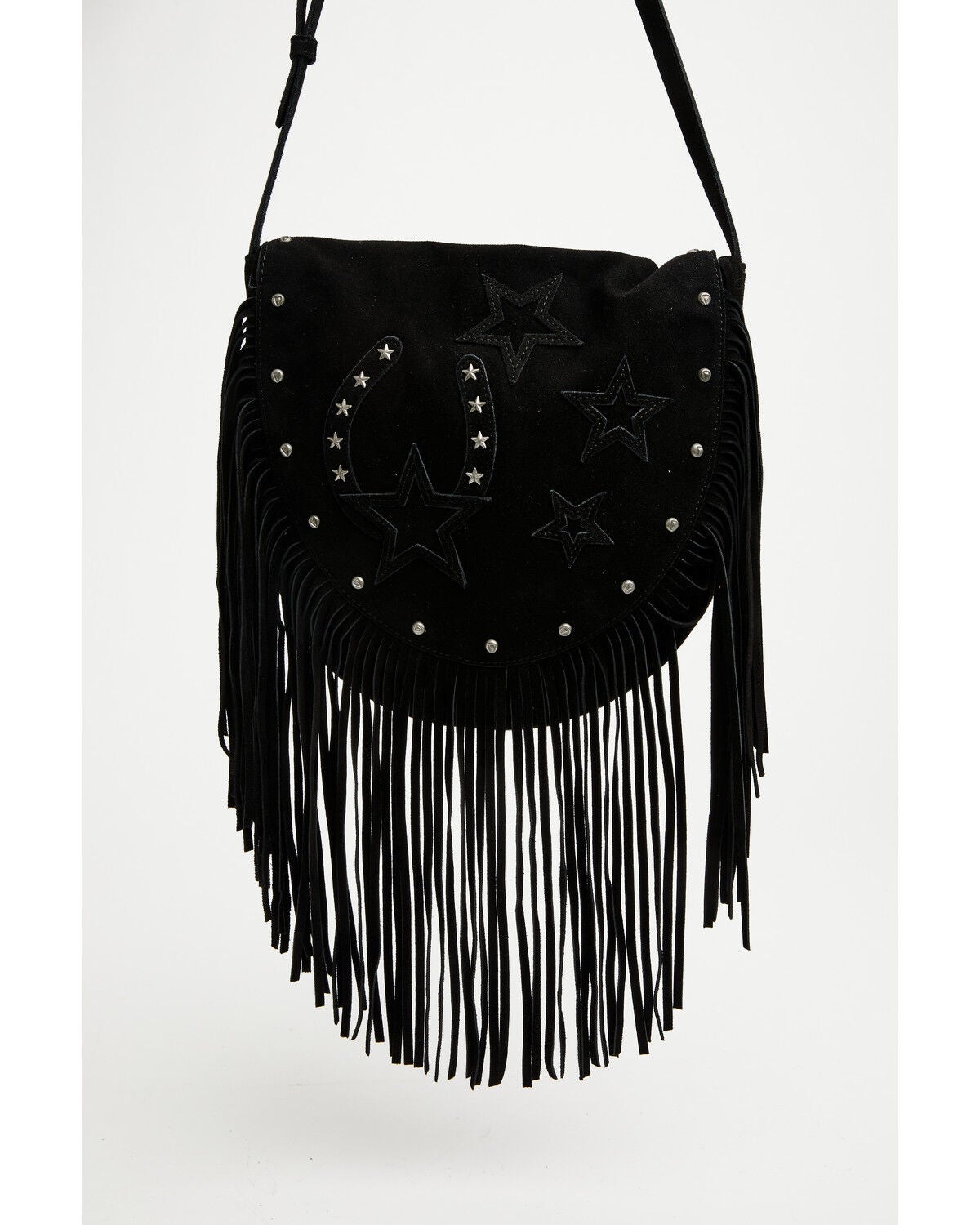 Image #2 - Idyllwind Women's Joplin Suede Fringe Hobo Bag, Black, hi-res