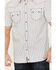 Moonshine Spirit Men's Striped Short Sleeve Western Snap Shirt, White, hi-res