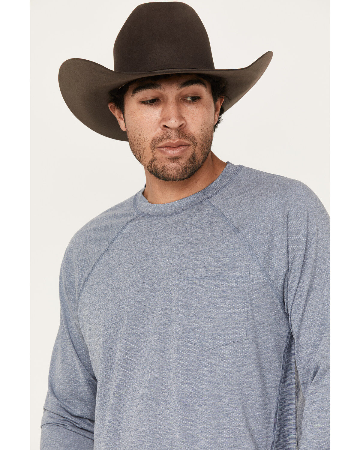 Image #2 - RANK 45® Men's Solid Performance Long Sleeve T-Shirt, Royal Blue, hi-res
