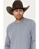 Image #2 - RANK 45® Men's Solid Performance Long Sleeve T-Shirt, Royal Blue, hi-res