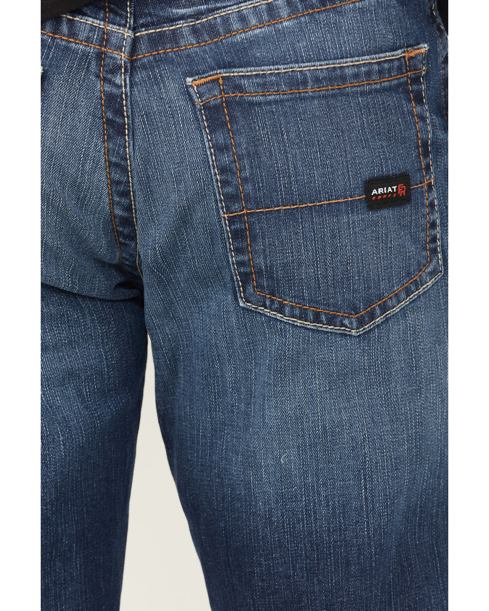 Image #4 - Ariat Men's M4 FR Alloy Bootcut Jeans, Indigo, hi-res