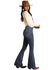Rock & Roll Denim Women's Dark Wash High Rise Flare Pull On Denim Jeans, Dark Blue, hi-res