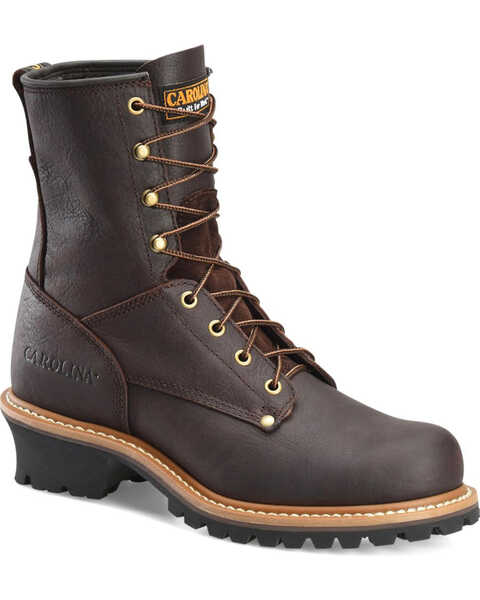 Image #1 - Carolina Men's Logger 8" Steel Toe Work Boots, Brown, hi-res