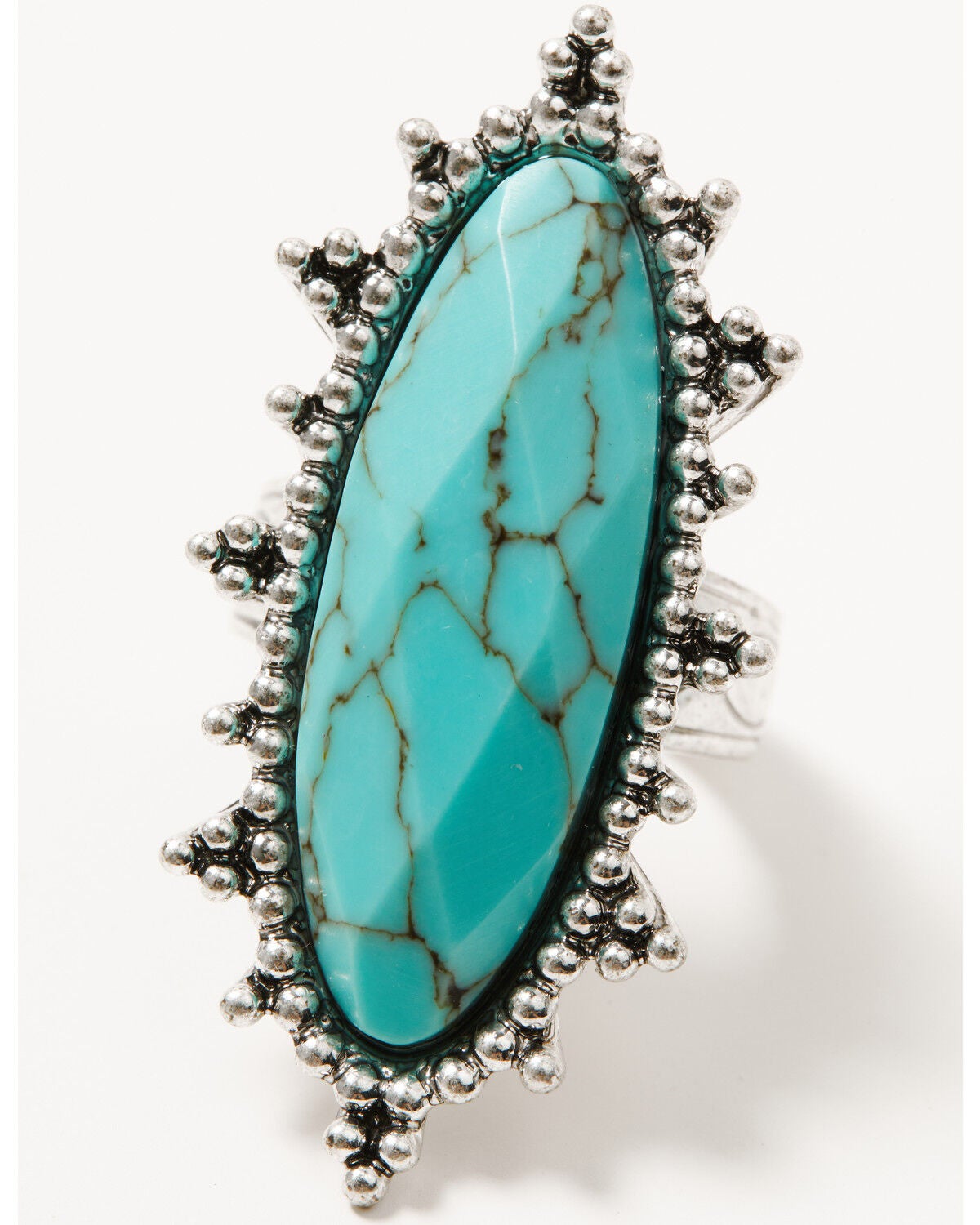 Image #3 - Lainey Wilson Women's Hold Me Faceted Oval Statement Ring, Silver, hi-res