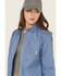 Image #2 - Ariat Women's FR Brooke Geo Print Long Sleeve Button-Down Work Shirt, Blue, hi-res