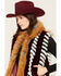 Image #2 - Azalea Wang Women's Striped Faux Fur Zip-Up Vest, Burgundy, hi-res