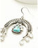 Image #2 - Idyllwind Women's Crescent Squash Blossom Rhinestone Statement Earrings, Silver, hi-res