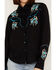 Scully Women's Floral Embroidered Long Sleeve Snap Western Shirt, Black, hi-res