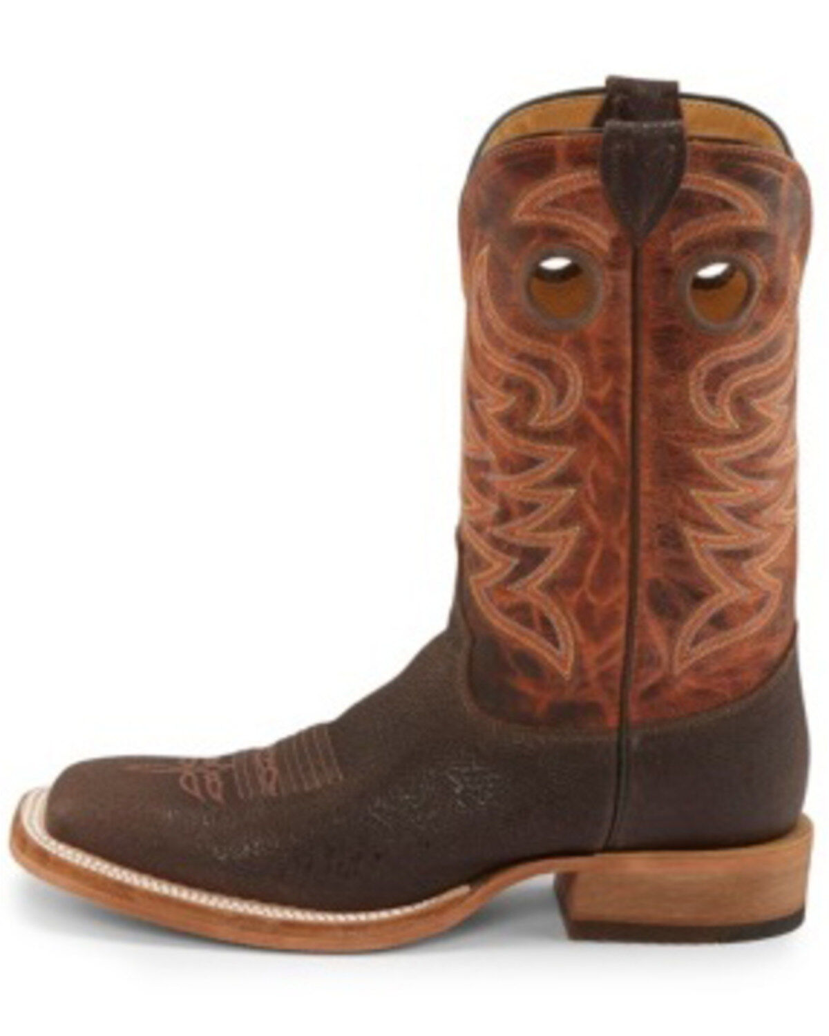Image #2 - Justin Men's Caddo Stone Western Boots - Broad Square Toe, Brown, hi-res