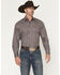 Image #1 - Stetson Men's Medallion Print Long Sleeve Snap Western Shirt, Wine, hi-res
