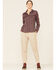 Image #2 - Columbia Women's Malbec Plaid Print Ridge Lite Long Sleeve Button-Down Western Shirt , Burgundy, hi-res
