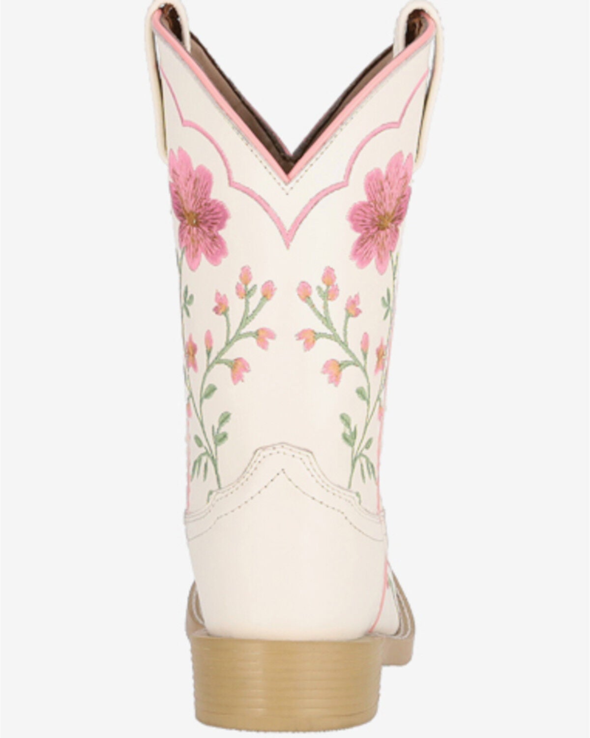 Image #4 - Smoky Mountain Little Girls' Desert Bloom Western Boots - Broad Square Toe, Ivory, hi-res