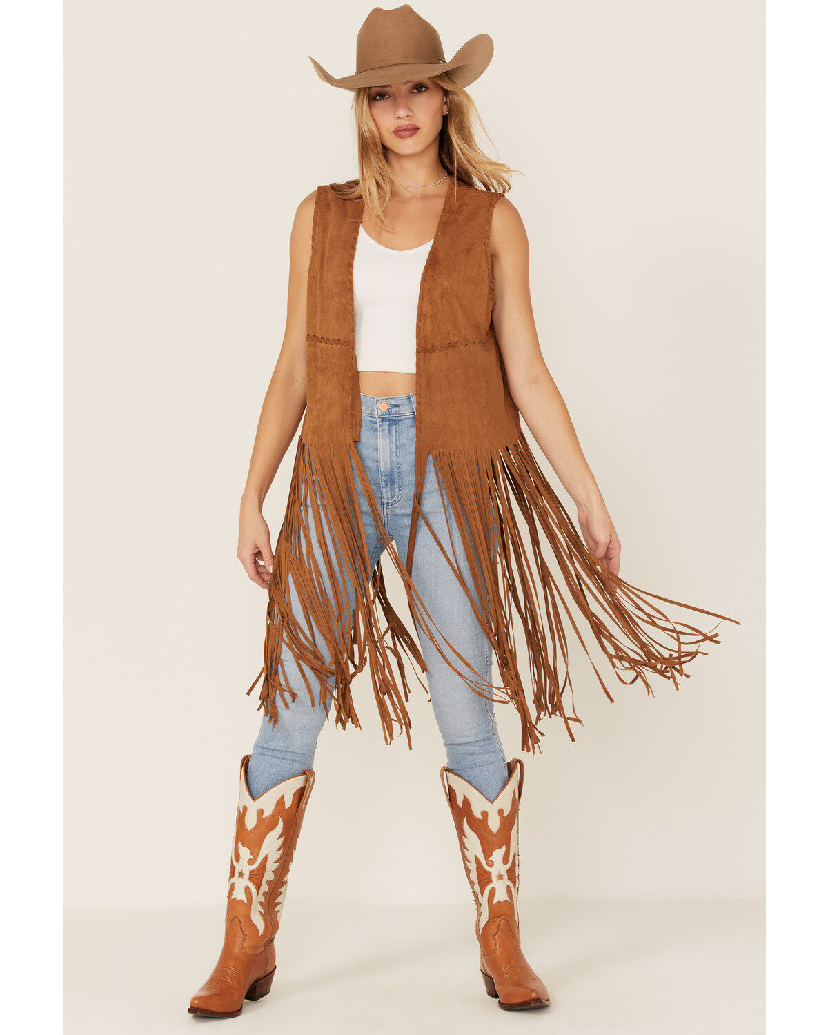 Product Name:  Fornia Women's Suede Fringe Vest