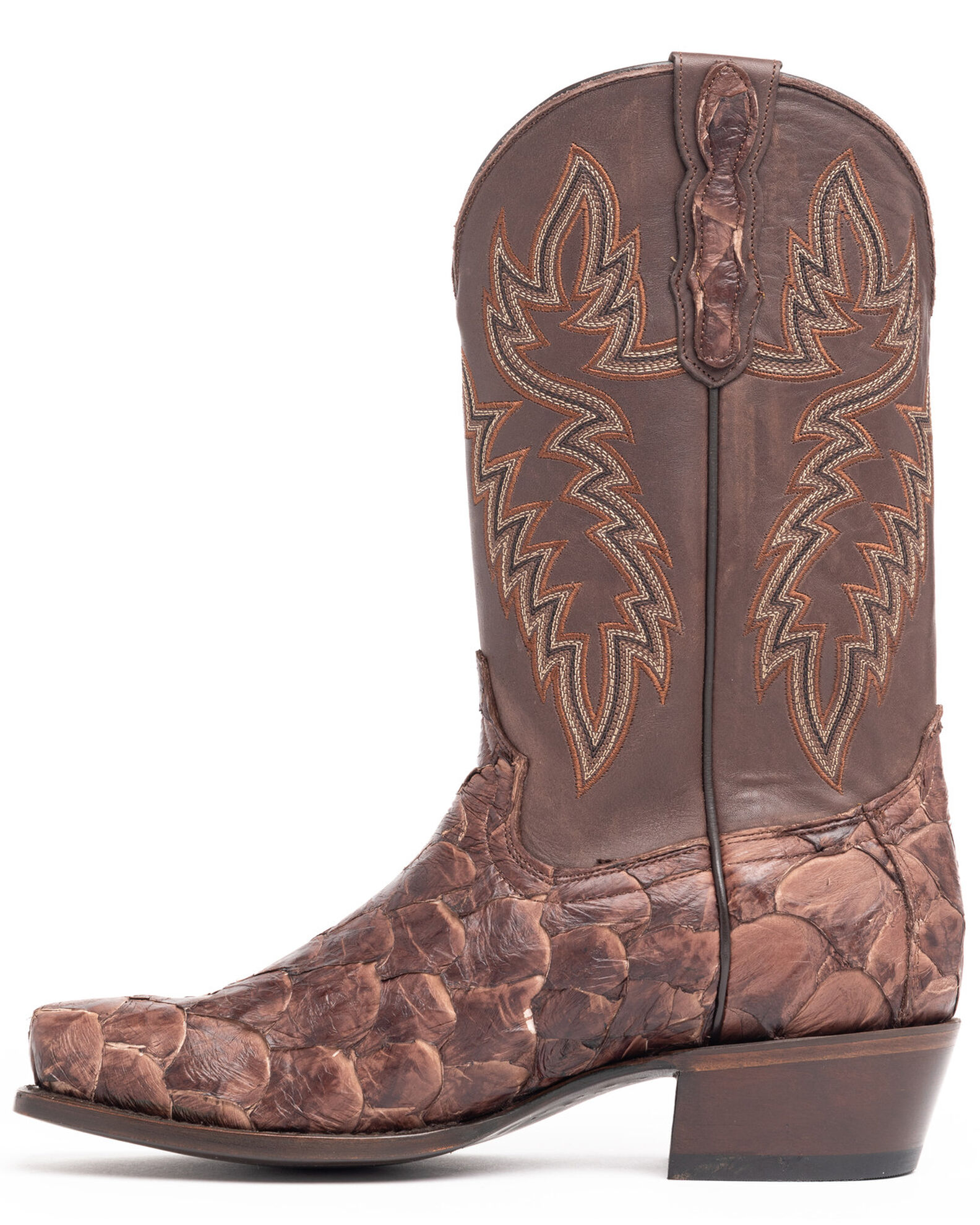 Cody James Men s Coffee Shiny Exotic Pirarucu Western Boots Square Toe Boot Barn