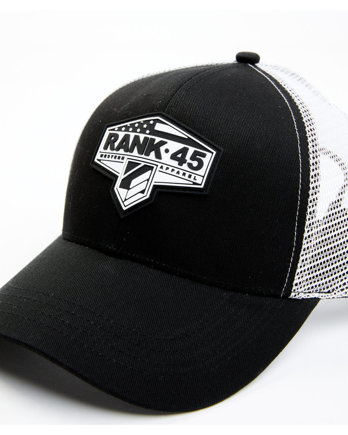 Image #2 - RANK 45® Men's Flag Shield Graphic Mesh-Back Ball Cap, Grey, hi-res