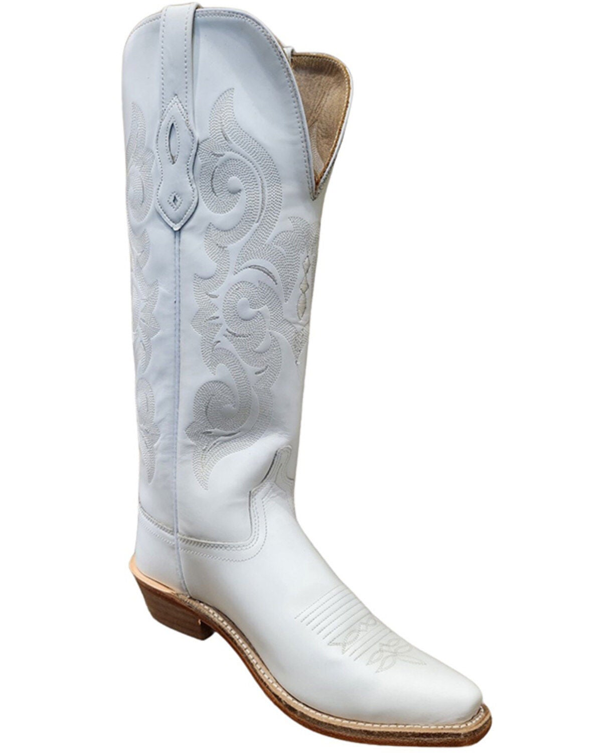 Old West Women's Western Boots - Snip Toe, White, hi-res
