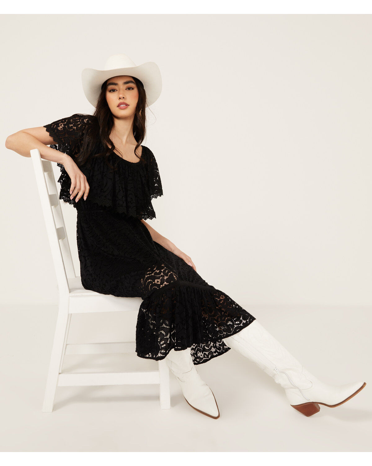 Image #1 - Beyond The Radar Women's Short Sleeve Midi Dress, Black, hi-res