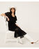 Image #1 - Beyond The Radar Women's Short Sleeve Midi Dress, Black, hi-res