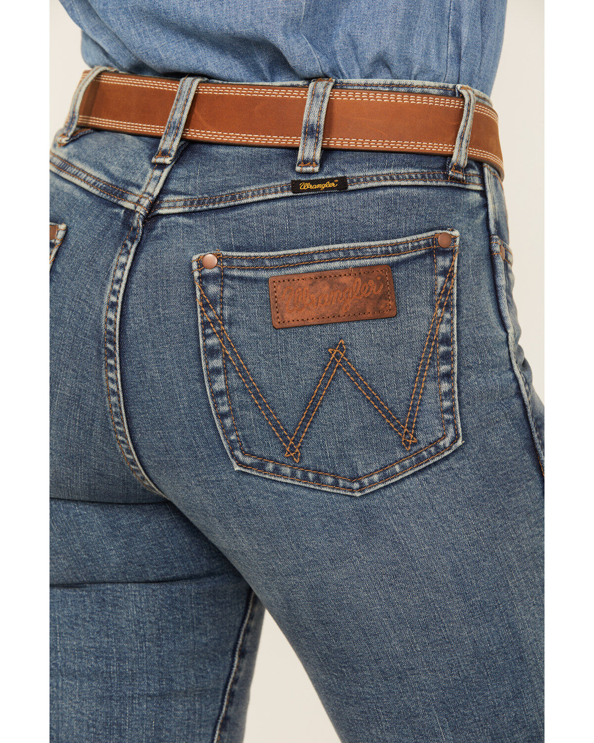 Image #4 - Wrangler Retro Women's Medium Wash High Rise Stretch Trouser Jeans, Medium Wash, hi-res