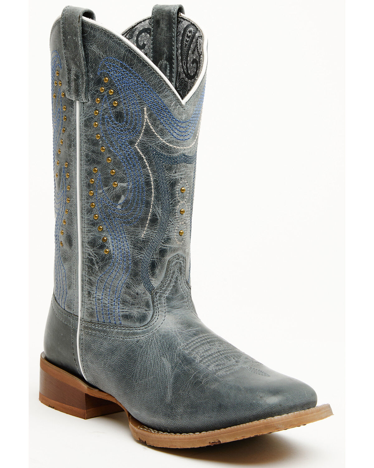 Image #1 - Laredo Women's Chic Western Boots - Broad Square Toe, Blue, hi-res