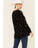 Image #4 - Shyanne Women's Floral Print Long Sleeve Peasant Tunic, Black, hi-res