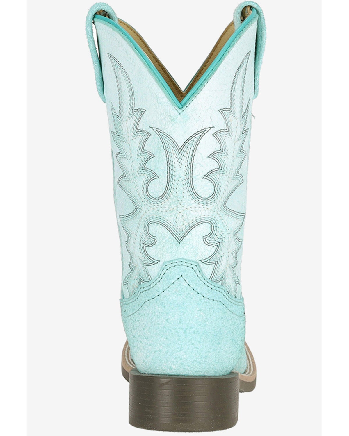 Image #4 - Smoky Mountain Little Girls' Painted Prairie Performance Western Boots - Broad Square Toe, Blue, hi-res