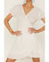 Molly Bracken Women's Floral Print Ruffle Puff Short Sleeve Mini Dress, White, hi-res