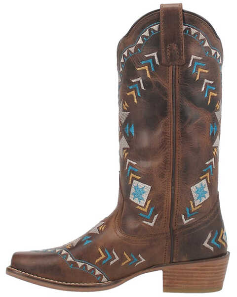 Image #3 - Dingo Women's Mesa Southwestern Embroidered Pull On Western Boots - Square Toe, Brown, hi-res