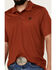 Image #3 - RANK 45® Men's Laredo Short Sleeve Polo Shirt, Dark Orange, hi-res