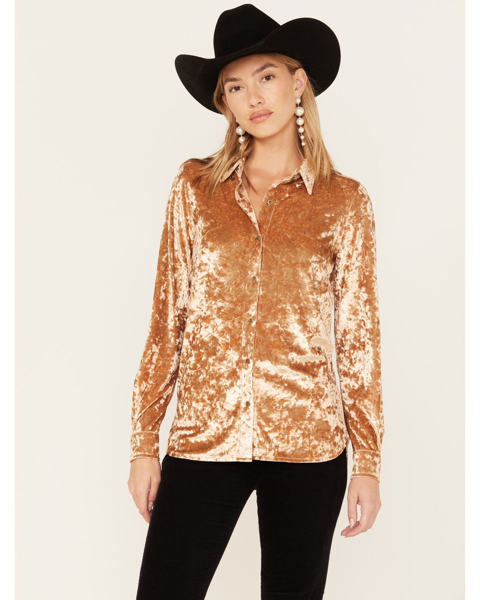 Velvet long sleeve on sale shirt