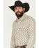 Image #2 - Wrangler Retro Men's Southwestern Print Long Sleeve Snap Western Shirt, Cream, hi-res