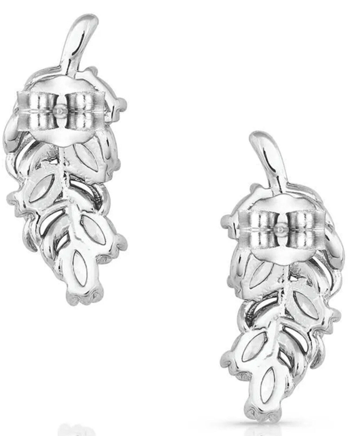 Image #2 - Montana Silversmiths Women's Bridgerton Feather Earrings, Silver, hi-res