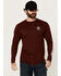 Image #2 - Troll Co Men's Grit Logo Long Sleeve Graphic Shirt, Maroon, hi-res