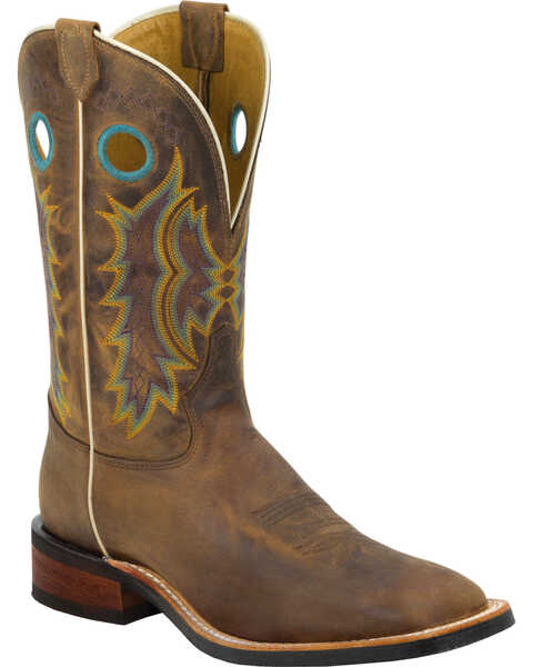 Tony Lama Suntan Century Americana Cowboy Boots - Broad Square Toe , Suntan, hi-res