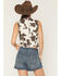 Image #4 - Stoosh Women's Cow Print Button-Down Denim Vest, Black/white, hi-res
