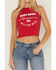 Image #3 - Boot Barn Women's Logo American Western Wear Racerback Tank Top, Red, hi-res