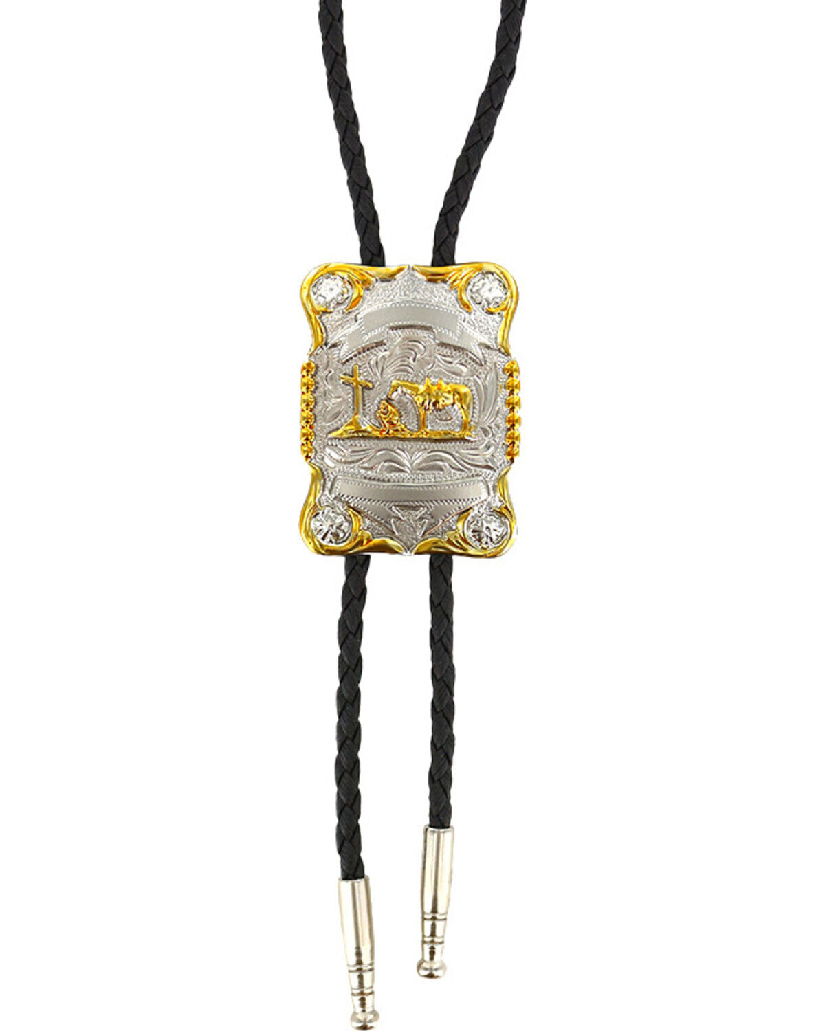 Image #2 - Cody James® Men's Horse and Cross Bolo Tie, Silver, hi-res