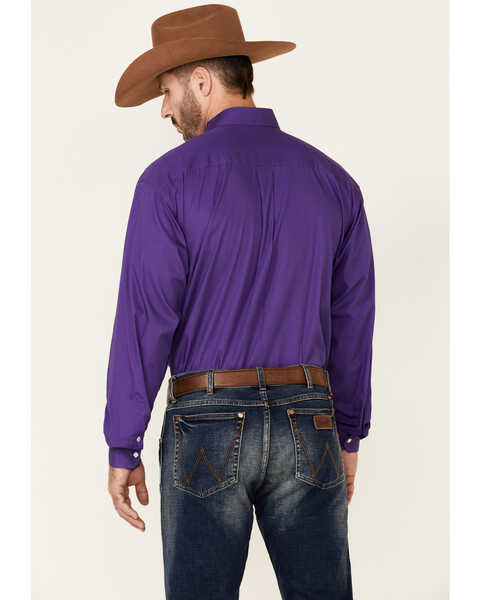 Cinch Men's Long Sleeve Solid Button Down Shirt - Purple - XS