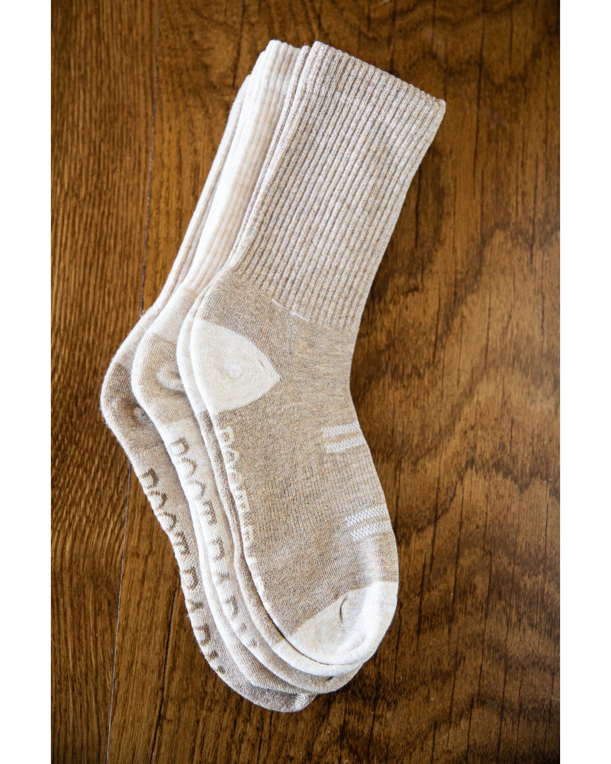 Image #1 - Boot Barn Women's Basic Crew Sock Pack - 3 Pack, Tan, hi-res