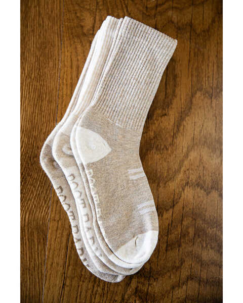 Boot Barn Women's Basic Crew Sock Pack - 3 Pack, Tan, hi-res