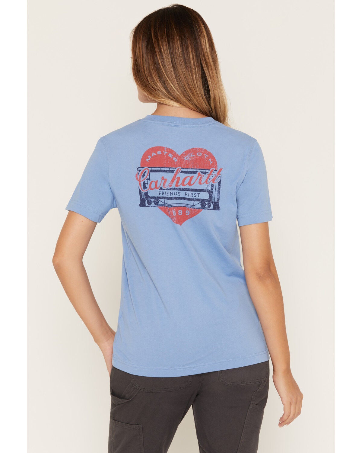 Carhartt Women's Irvine Relaxed Heritage Short Sleeve Graphic Tee, Blue, hi-res