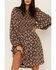 Molly Bracken Women's Printed Long Sleeve Smoked Fit & Flare Dress, Pink, hi-res