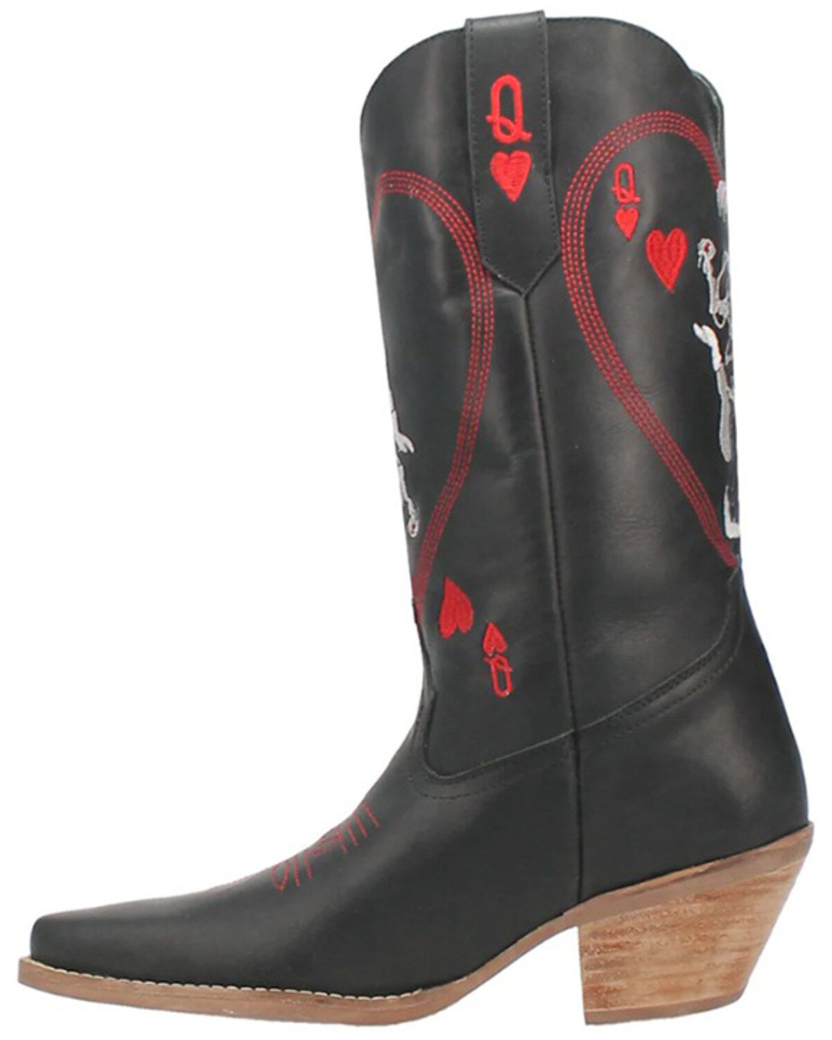 Image #3 - Dingo Women's Queen A Hearts Western Boots - Snip Toe, Black, hi-res