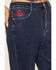 Image #2 - Rodeo Quincy X Boot Barn Women's Rhinestone Cowboy Dark Wash High Rise Wide Leg Stretch Denim Jeans, Dark Wash, hi-res