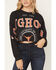 Image #3 - Gameday Women's UT Split Long Sleeve Cropped Graphic Tee, Black, hi-res