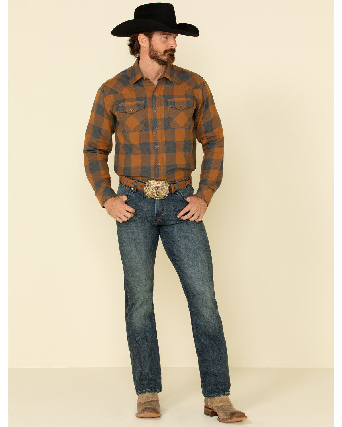 Image #3 - Ariat Men's Hayward Retro Large Plaid Long Sleeve Western Shirt, , hi-res