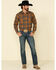 Ariat Men's Hayward Retro Large Plaid Long Sleeve Western Shirt , Brown, hi-res