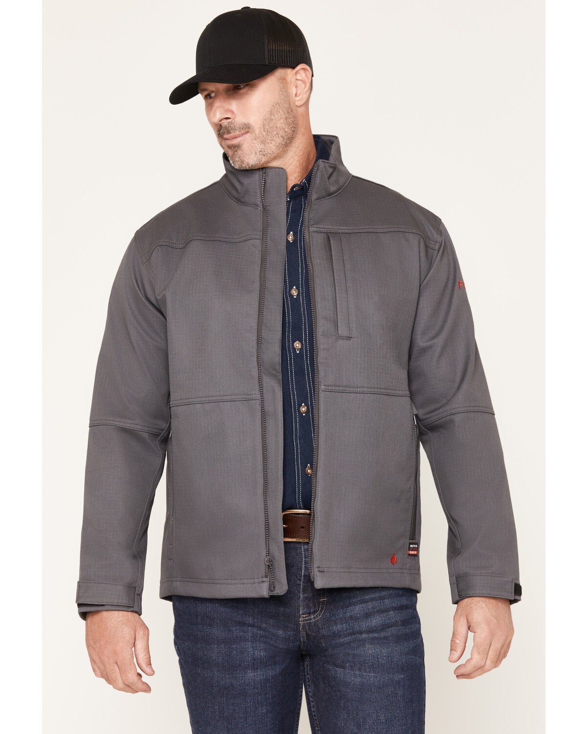 Forge Workwear Men's FR Ripstop Jacket, Grey, hi-res