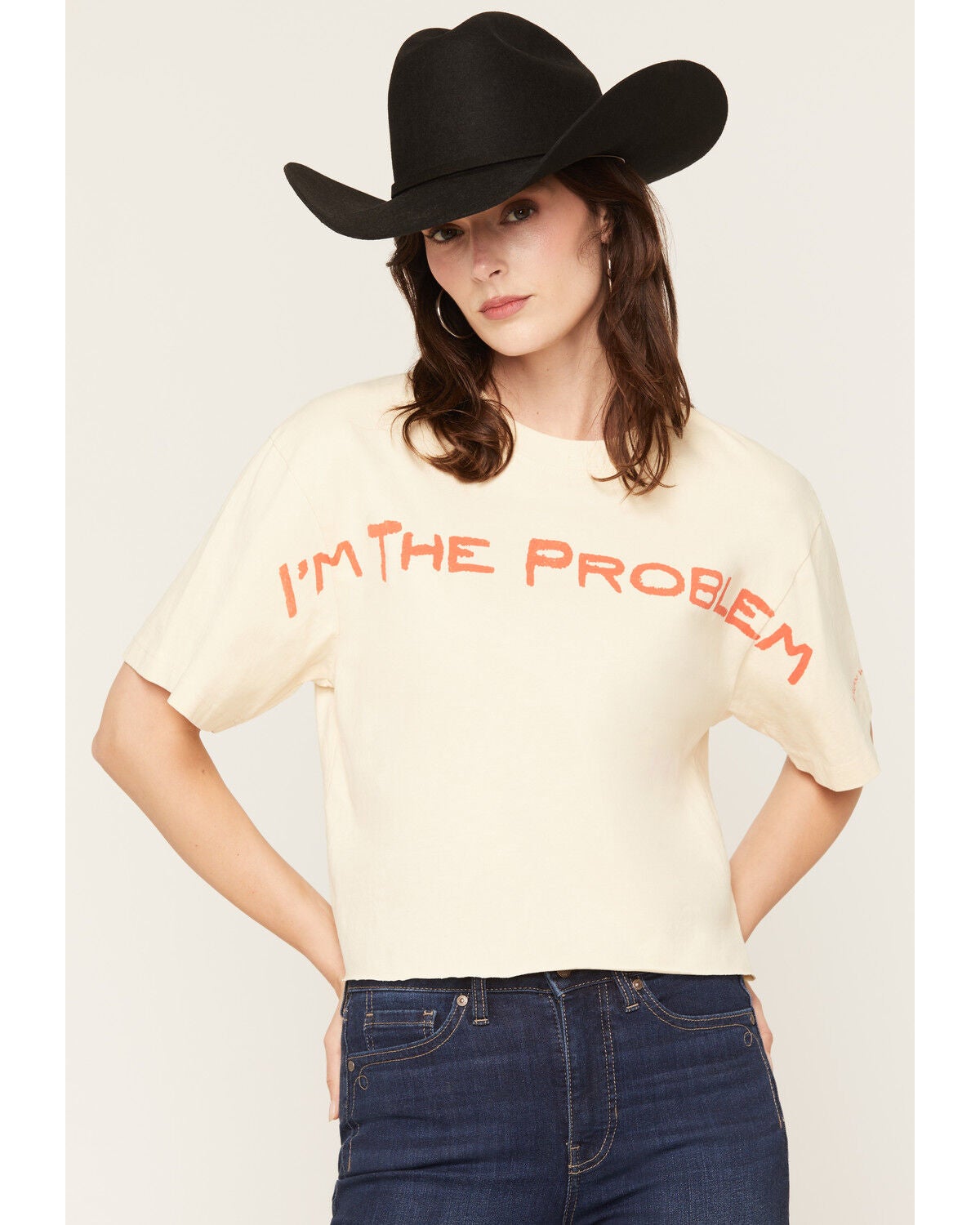 Image #1 - Morgan Wallen Women's I'm The Problem Short Sleeve Graphic Tee, Cream, hi-res