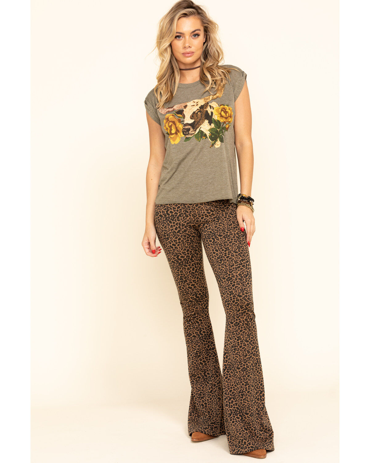 Image #6 - Rodeo Quincy Women's Libby Longhorn Rolled Cuff Tee  , , hi-res